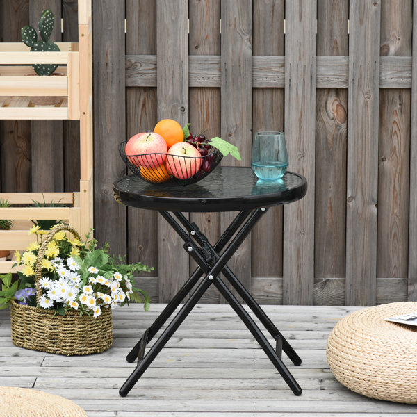 Outsunny Table bistro pliante en métal Wayfair Canada